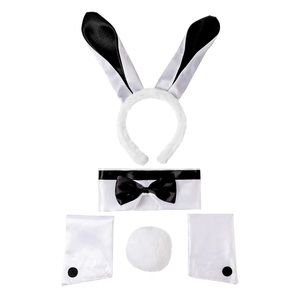 5 Pcs Bunny Costume Set Inc Bunny Ears Headband, Bow Tie, Bunny Tail,Arm Cuffs